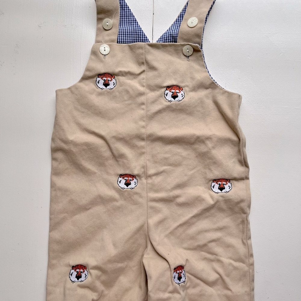 Vive La Fete Chino Shorts Romper Auburn/Clemson/LSU Tiger Embroidery